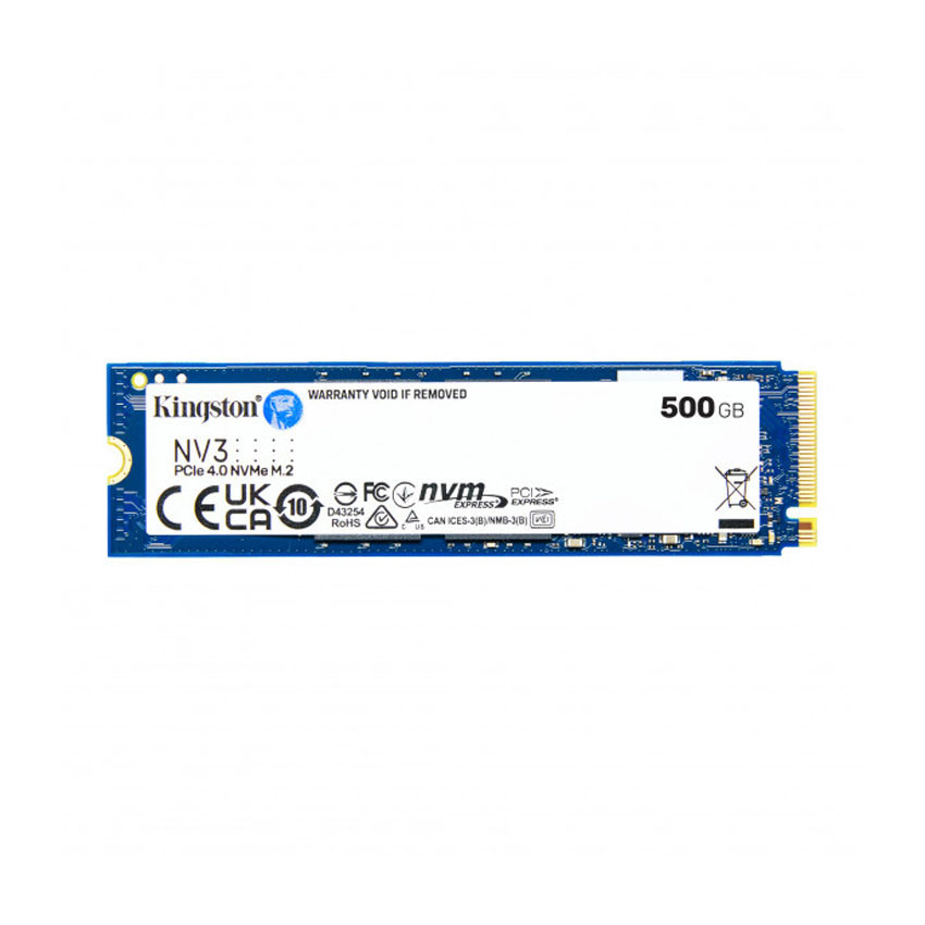 Ổ cứng SSD Kingston SNV3S 500GB NVMe M.2 2280 PCIe Gen 4x4 (Đọc 5000MB/s - Ghi
3000MB/s) - (SNV3S/500G)