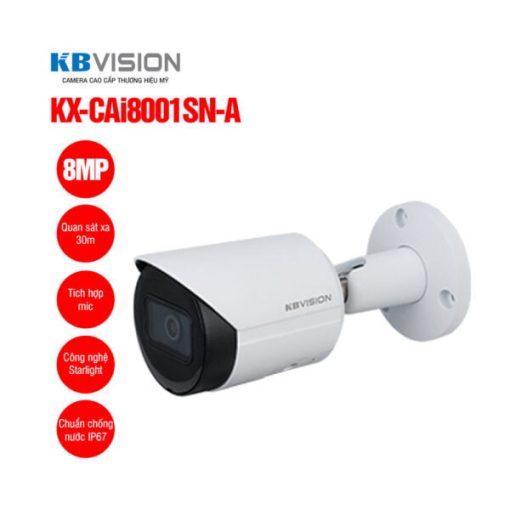 Camera IP thân trụ 8MP KBVISION KX-CAi8001SN-A