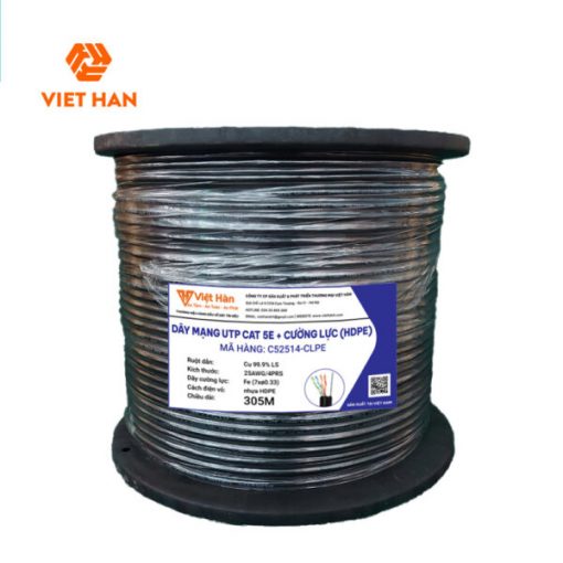 Cáp mạng 305m Việt Hàn CAT.5E UTP 25AWG HDPE + Cường lực