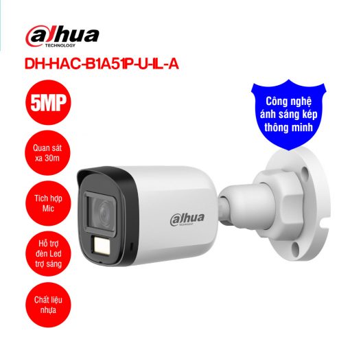 Camera HDCVI DAHUA DH-HAC-B1A51P-U-IL-A 5MP Chính Hãng Quảng Trị