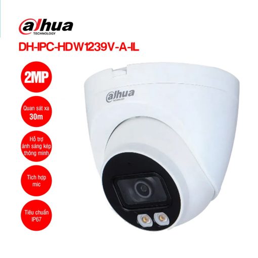 Camera IP DAHUA DH-IPC-HDW1239V-A-IL 2MP Có Mic Chính hãng tại Quảng Trị