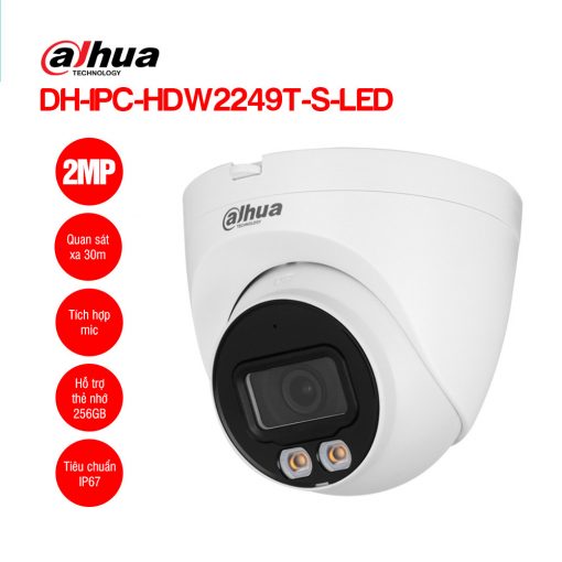 Camera IP Dahua 2MP Dome Full HD DH-IPC-HDW2249T-S-LED Chính hãng Phương Nguyễn