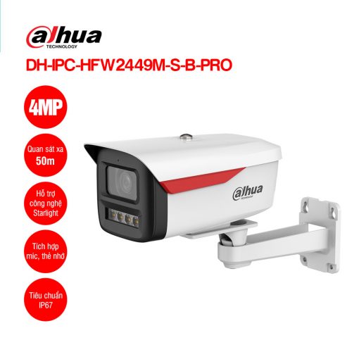 Camera IP Dahua 4MP WizColor DH-IPC-HFW2449M-S-B-PRO Chính hãng tại Quảng Trị