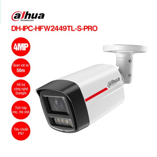Camera IP 4MP WizColor DAHUA DH-IPC-HFW2449TL-S-PRO Chính hãng Quảng Trị