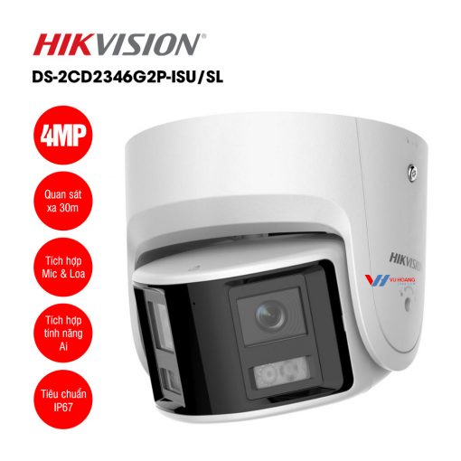 Camera IP Hikvision DS-2CD2346G2P-ISU/SL 4MP Góc Rộng 180° tại Quảng Trị