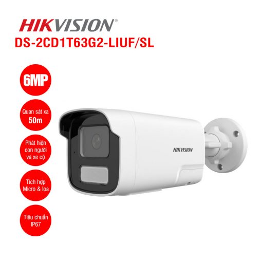 Camera IP 6MP Hikvision DS-2CD1T63G2-LIUF/SL Chính hãng tại Quảng Trị