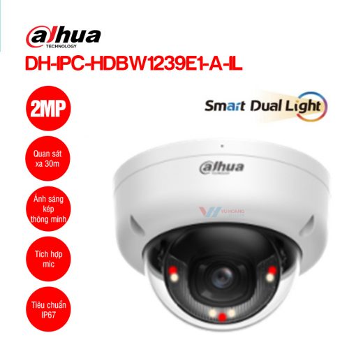 Camera IP Dome 2MP DAHUA DH-IPC-HDBW1239E1-A-IL Chính Hãng tại Quảng Trị